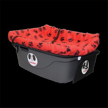 Fido Pet Products Fido Pet Products FRRB-M Pet Car Seat - Red & Black Paws Cover with Medium Harness FRRB-M